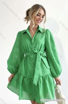 Šaty košilové dlouhý rukáv dámské (S/M ONE SIZE) ITALSKÁ MÓDA IMPLP2363520014