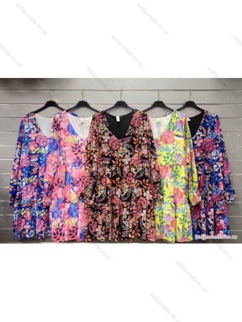 Šaty elegantní dlouhý rukáv dámské (S/M ONE SIZE) ITALSKÁ MÓDA IMWGS23419