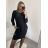 Šaty klasik teplé dlouhý rukáv dámske (S/M ONE SIZE) ITALSKÁ MÓDA IMD22908/DU -   hnědá,   S/M