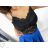 Top/tílko krajkové na ramínka dámské (S/M ONE SIZE) ITALSKÁ MÓDA IMPBB22W135/DR Černá S/M