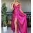 Šaty dlouhé elegantní společenské na ramínka dámské (S/M/L ONE SIZE) ITALSKÁ MÓDA IMPBB23B23376