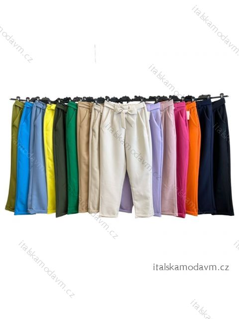Kalhoty dlouhé s páskem dámské (S/M ONE SIZE) ITALSKÁ MÓDA IMPLM2399680