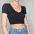 Top croptop krátký rukáv dámský (S/M ONE SIZE) ITALSKÁ MÓDA IMPBB2322020