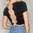 Top croptop krátký rukáv dámský (S/M ONE SIZE) ITALSKÁ MÓDA IMPBB2322020