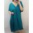 Šaty dlouhé maxi oversize krátký rukáv dámské viskoza nadrozměr (3XL/4XL/5XL ONE SIZE) ITALSKÁ MÓDA IMC22380/DRvínová