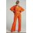 Souprava kalhoty dlouhé a košile dlouhý rukáv dámská (S-XL) ITALSKÁ MÓDA IMPGM2322496-02 oranžová S