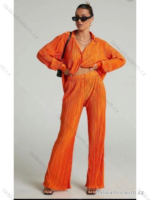Souprava kalhoty dlouhé a košile dlouhý rukáv dámská (S-XL) ITALSKÁ MÓDA IMPGM2322496-02 oranžová S