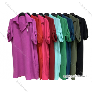 Šaty letní košilové krátký rukáv dámské (L/XL ONE SIZE) ITALSKÁ MÓDA IMC23172