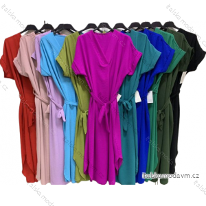 Šaty letní krátký rukáv dámské nadrozměr (XL/2XL/3XL ONE SIZE) ITALSKÁ MÓDA IMC23176