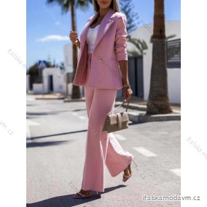 Souprava/komplet elegantní sako a kalhoty dlouhé dámská (S/M ONE SIZE) ITALSKÁ MÓDA IMD23162