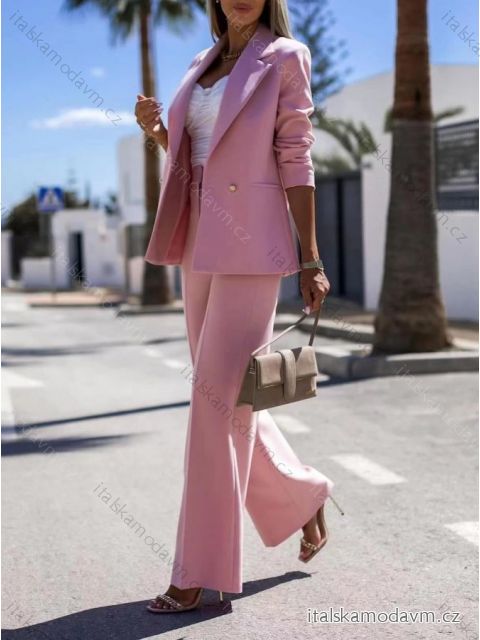 Souprava/komplet elegantní sako a kalhoty dlouhé dámská (S/M ONE SIZE) ITALSKÁ MÓDA IMD23162