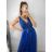 Šaty elegantné dlhé na ramienka šifónové dámske (S/M ONE SIZE) TALIANSKA MODA IMM22Q52303/DUR S/M ružová