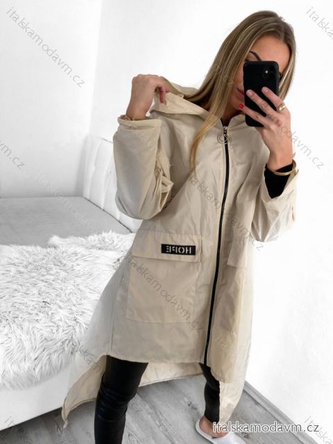 Bunda kabát parka šustáková větrovka dámská (M/L ONE SIZE) ITALSKÁ MÓDA IMD22641/DU M/L béžová