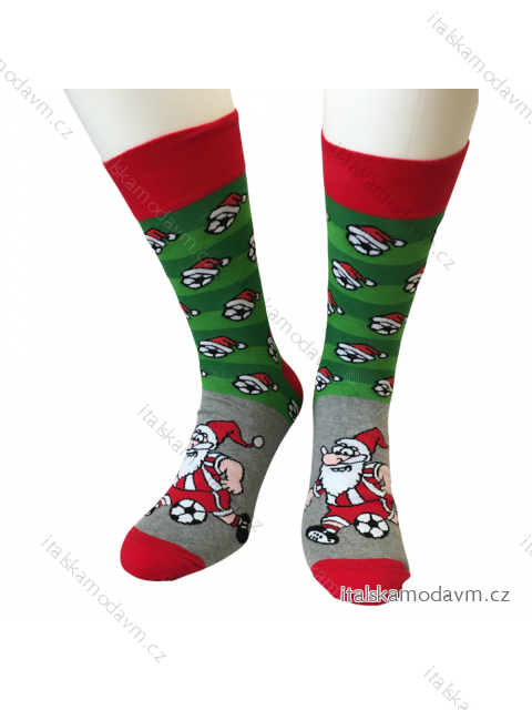 Ponožky veselé slabé pánské Vánoční Fotbalové (36-40, 41-43, 44-46) POLSKÁ MÓDA DPP21256 _barva viz foto 41-43