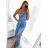 Šaty dlouhé elegantní společenské na ramínka dámské (S/M/L ONE SIZE) ITALSKÁ MÓDA IMPBB23B23376