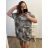Šaty oversize krátký rukáv dámské nadrozměr (3XL/4XL/5XL ONE SIZE) ITALSKÁ MÓDA IMD23STELLA/DU 4XL/5XL červená
