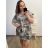 Šaty oversize krátký rukáv dámské nadrozměr (3XL/4XL/5XL ONE SIZE) ITALSKÁ MÓDA IMD23STELLA/DU 4XL/5XL červená
