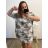 Šaty oversize krátký rukáv dámské nadrozměr (3XL/4XL/5XL ONE SIZE) ITALSKÁ MÓDA IMD23STELLA/DU 4XL/5XL červená