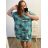Šaty oversize krátký rukáv dámské nadrozměr (3XL/4XL/5XL ONE SIZE) ITALSKÁ MÓDA IMD23STELLA/DU 4XL/5XL červená