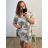 Šaty oversize krátký rukáv dámské nadrozměr (3XL/4XL/5XL ONE SIZE) ITALSKÁ MÓDA IMD23STELLA/DU 4XL/5XL červená