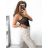 Body na ramínka dámský (S/M ONE SIZE) ITALSKÁ MÓDA IMPGM239018/DU S/M Černá