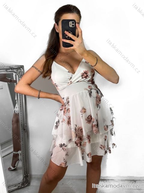 Šaty letné na ramienka dámske (S/M ONE SIZE) TALIANSKA MÓDA IMPSH2321216B