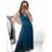 Šaty elegantní společenské dlouhé na ramínka dámské (XS/S/M/L ONE SIZE) ITALSKÁ MÓDA IM322045/DR/DUstř. růžová