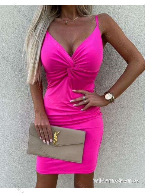 Šaty elegantné na ramienka dámske (S/M ONE SIZE) TALIANSKA MÓDA IMWY22224