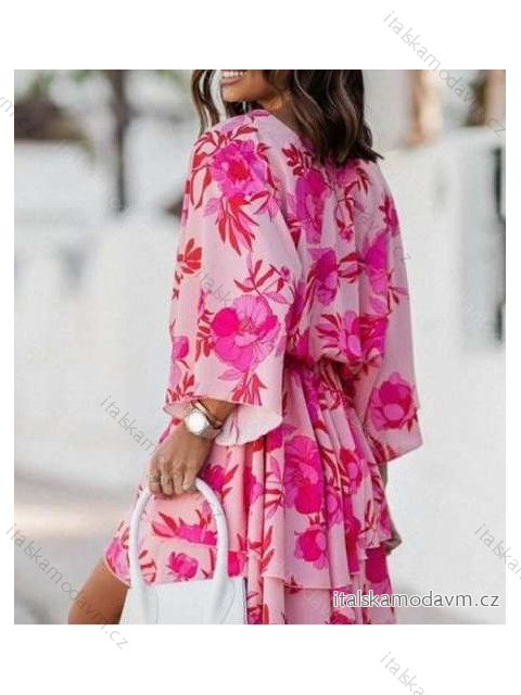 Šaty letní dlouhý rukáv dámské (S/M ONE SIZE) ITALSKÁ MÓDA IMWD23856