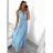 Šaty dlouhé společenské elegantní bez rukávu dámské (S/M ONE SIZE) ITALSKÁ MÓDA IMPSH223598