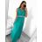 Šaty dlhé spoločenské elegantné bez rukávov dámske (S/M ONE SIZE) TALIANSKA MÓDA IMPSH223598/DUR tmavo ružová