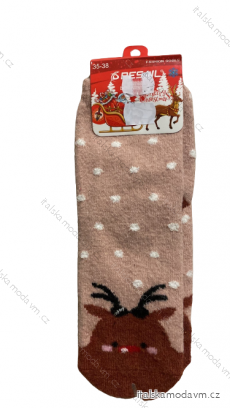 Ponožky teplé zdravotní vánoční veselé dámské (35-42) PESAIL PES20SD11