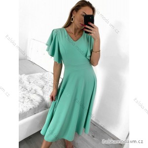 Šaty elegantní krátký rukáv dámské (S/M ONE SIZE) ITALSKá MODA IM323012