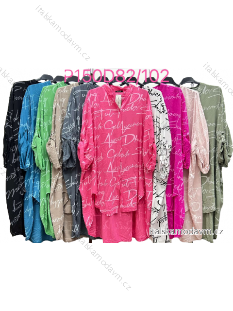 Košile prodloužená 3/4 dlouhý rukáv dámská nadrozměr (3XL/4XL ONE SIZE) ITALSKá MóDA IM423085