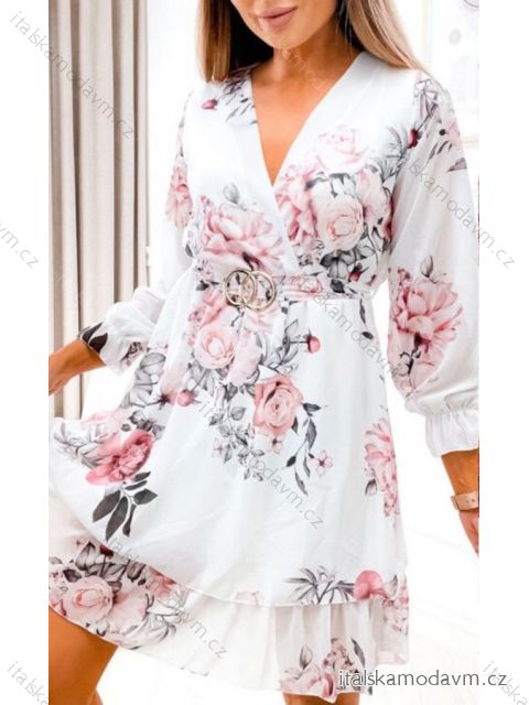 Šaty letné elegantný dlhý rukáv dámske (S/M ONE SIZE) TALIANSKA MÓDA IMWGB231180