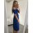 Šaty carmen přes ramena letní  dámské (S/M ONE SIZE) ITALSKÁ MÓDA IMM23M5368/DU