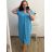 Šaty oversize krátky rukáv dámske nadrozmer (3XL/4XL ONE SIZE) TALIANSKA MóDA IMC23132/DU 3XL/4XL petrolejová