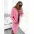 Cardigan pletený tenký dlhý rukáv dámsky (S / M / L ONE SIZE) TALIANSKÁ MÓDA IMWL21118 ružová S / M / L