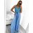 Šaty dlouhé elegantní bez rukávu dámské (S/M ONE SIZE) ITALSKÁ MÓDA IMPLP2357280016/DU S/M královská modrá