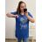 Tričko/tunika krátký rukáv dámská nadrozměr (2XL/3XL/4XLONE SIZE) ITALSKá MóDA IM423WUDU/DU 3XL/4XL královská modrá