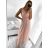 Šaty dlouhé elegantní společenské plesové na ramínka dámské (S/M ONE SIZE) ITALSKá MóDA IM323200/DU S/M tyrkysová