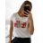 Tričko krátký rukáv dámské (S/M ONE SIZE) ITALSKÁ MÓDA IMM23BR2415-6/DU S/M bílá
