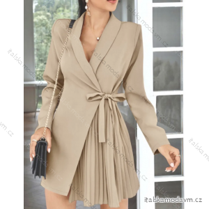 Šaty elegantní kabátkové dlouhý rukáv dámské (S/M ONE SIZE) ITALSKÁ MÓDA IMPCF2316972