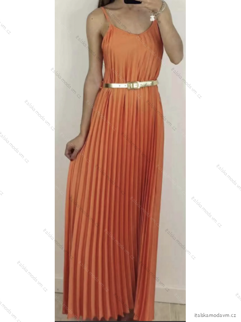 Šaty dlhé elegantné na ramienka dámske (S/M ONE SIZE) TALIANSKA MÓDA IMPMG232231