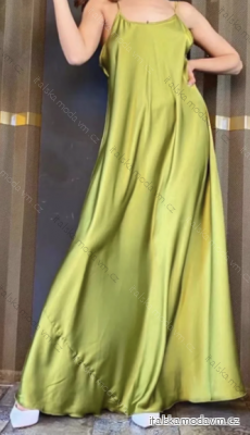 Šaty dlouhé elegantní na ramínka dámské (S/M ONE SIZE) ITALSKÁ MÓDA IMPMG231193