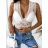 Top croptop krajkový bez rukávu dámský (S/M ONE SIZE) ITALSKÁ MÓDA IMPBB23D1148