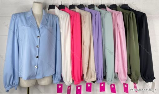 Tunika košilová/košile dlouhý rukáv dámská (S/M ONE SIZE) ITALSKÁ MÓDA IMPBB23B10305