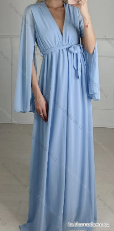 Šaty dlouhé elegantní dlouhý rukáv dámské (S/M ONE SIZE) ITALSKÁ MÓDA IMPBB23B23484
