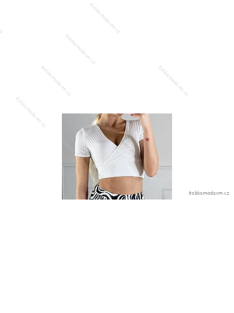 Top croptop krátký rukáv dámský (S/M ONE SIZE) ITALSKÁ MÓDA IMPBB23W2234