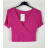 Top croptop krátky rukáv dámsky (S/M ONE SIZE) TALIANSKA MÓDA IMPBB23W2234